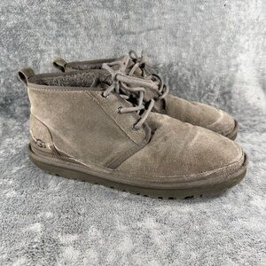 Men’s 12 UGG Neumel Lace Up Chukka Mid Boots Suede Light Grey Charcoal Slip On